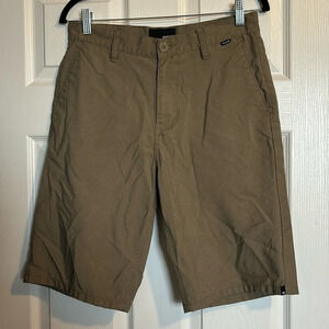 Hurley men’s brown 10” inseam flat front shorts size 30